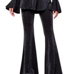 Sleeper Black Sparkle Glitter High Waist Stretchy Wide Flare Pants sz XS NEW Tag Photo 0