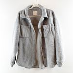 American Eagle Oversized Cozy Sherpa Jacket Shacket Gray XS Photo 1