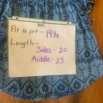 Crown & Ivy  Top Large Denim Blue Embroidered Eyelet Flutter Sleeve Photo 4