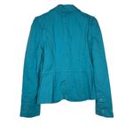 Ann Taylor Loft Women's Jacket Ribbed Blazer Long Sleeve Notched Collar Blue 8 Photo 6