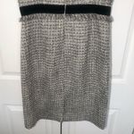 J Crew Sparkling Grey Metallic Tweed, Fringe, & Velvet Sheath Dress Size 8 Tall Silver Photo 7