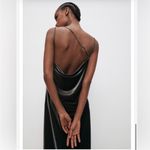 ZARA NWT  Gray Velour Velvet Dress with Slit up the Front Size M Photo 1