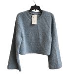 ZARA Fuzzy Knit Sweater Blue Long Bell Sleeves Cropped Top Women's
Large NWT Photo 1