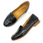 Sézane Michel Loafers Size 35 Black Patent Leather Slip-On Flats Minimalist Photo 1
