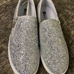 IDIFU Women's Glitter Sneakers Sparkly Sequin Slip On Tennis Shoes Ladies.. 7.5 Silver Photo 0