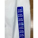 New Ellen Reyes Straight Leg Pant Womens 14 White Linen Blend Casual Tie Belt Photo 6