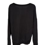 Disney  Women’s Black Mickey Mouse Wide Neck Pullover Sweatshirt Large NWT Photo 1