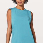 Lululemon Brunswick Muscle Tank Crest Teal Blue Plus Size 16 Cotton Muscle Tank Photo 0
