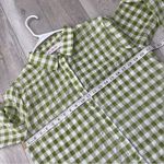 Lisa Says Gah Button Down Shirt tessa gingham textured womens Green White medium Photo 2