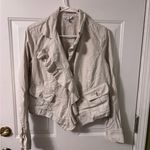 CAbi  Jacket Blazer Linen light coat Ruffle asymetrical crop M Photo 1