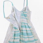 Moulinette Soeurs Blue White Striped Lace Inset Fit & Flare Midi Dress Size 6 Photo 9