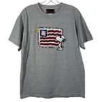 Unique Vintage Vintage Y2K Peanuts Snoopy Embroidered USA Cool American T-Shirt Patriotic Med M Photo 0
