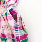 Torrid Midi Poplin Tiered Ruffle Strap Dress Cotton Plaid Pink Green Size 3 Photo 7