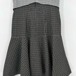 Zac Posen š NWT VOGUE Peplum Midi Dress Printed Stretch Zip Black Gray White 14 Photo 7