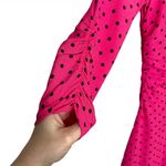 ZARA  Trafaluc Bright Pink Polka Dot Ruched Asymmetrical Dress Photo 3