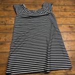 Madewell  Navy White Striped Off the Shoulder Mini Dress 100% Cotton Summer Small Photo 4