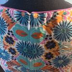 Anthropologie Kachel Silk Boho Shift Dress – Printed, Short Sleeve Photo 3