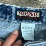 90s Memphis High Rise Tapered Leg Mom Jeans Size 12 Petite 💙 Blue Photo 3