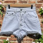 ZARA  Women’s High Rise White Distressed Denim Shorts Photo 1