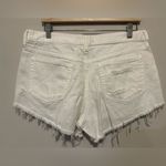 Free People We The Free Loving Good Vibrations Distressed Denim Shorts White Photo 3