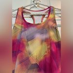 Reebok  athletic pink multi color tank top - Abstract Design - Size Medium Photo 3