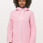 Lululemon So Sherpa Hooded Jacket in Heathered Pink Haze Size 4 Photo 0