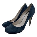 Chuckies Blue Suede High Heel Shoes Platform Pumps‎ Women's Size EU 38.5 US 8.5 Photo 2