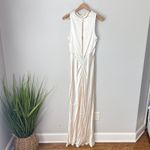 Shona joy NWT La Lune High Neck Bias Maxi Dress Cream Size 8 Sleeveless Formal Photo 4