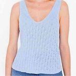 American Apparel  blue Tank Top Medium Cable Knit cottagecore Y2K bohemian cute Photo 0