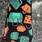 LuLaRoe  Tall & Curvy TC Plus Size 1X Purse Handbook Leggings Black Mint Orange Photo 5