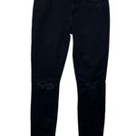 MOTHER Looker Ankle Fray Jeans Women’s Size 25 Black Guilty As Sin Cropped Photo 1