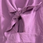 AGQT Women's Medium Purple Tie Front Romper Short Sleeve Casual Photo 2