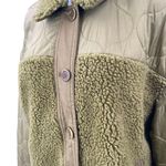 Madewell  Women's Green Faux Sherpa Long Sleeve Quilted Hybrid Jacket Size L Photo 4
