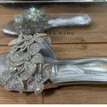 Azalea Wang Women's Estelle Paislee Flower Slide Sandals Silver Size 7 NIB Photo 4