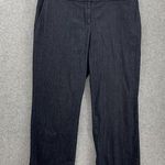 Ann Taylor LOFT  Women's Cropped Pants Blue Chambray Size 8 Julie Fit Cotton Photo 0