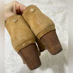 Steve Madden  Leather Suede Thinker Booties Tan Boot Block Stacked Heel Size 7.5 Photo 7