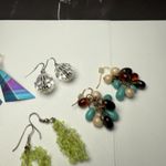 Dangle Drop Pierced Earrings Lot Of 6 Mostly Bead / Beaded Variety Photo 9