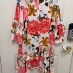 Petal & Pup Peta Floral Tiered Mini Dress White Photo 9