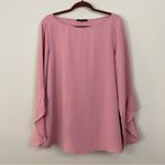 Lafayette 148  New York‎ Emory Tulip Cuffs Long Sleeve Boatneck Blouse Size XL Photo 1
