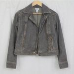 Ann Taylor Denim Motorcycle Style Jacket Size 4 Photo 5