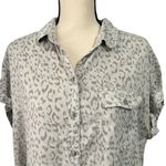 C&C California Women's Gray 100% Lyocell Cheetah Print Oversize Tunic Shirt Sz L Photo 1