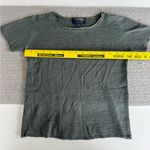 Vintage Country Shop Olive Green Waffle Knit 100% Silk Short Sleeve Baby Tee S Photo 4