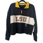 47 Brand NWT! LSU Tigers Remi Color Block Cropped Zip Sweater - Size Large Photo 3