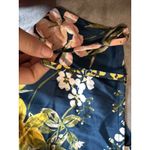 Lulus NWOT Large Remarkable Entrance Navy Blue Floral Print Satin Midi Dress Photo 8