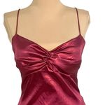 Stunning VTG Burgundy Glam Old Hollywood Satin Formal Gown 7/8 Back Tie Straps Red Size undefined Photo 2