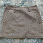 Guess  Cream Brown Black Houndstooth Mini Pencil Skirt w Pockets Size 28" Photo 0
