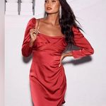 ASTR THE LABEL Claudina Womens Rouched Embellished Midi Dress Photo 1