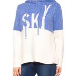 Cupcakes and Cashmere Plush Hooded Sweater Soft Blue White Ski Hoodie Photo 0