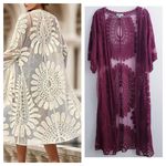 Rebellion Again Sheer Lightweight Cardigan Red Photo 1