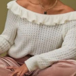 Anthropologie  Ruffled Boat Neck Sweater Photo 0